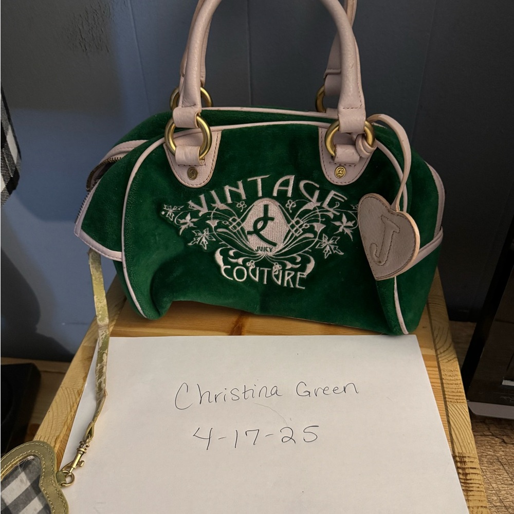 Juicy Couture Green Velvet Handbag